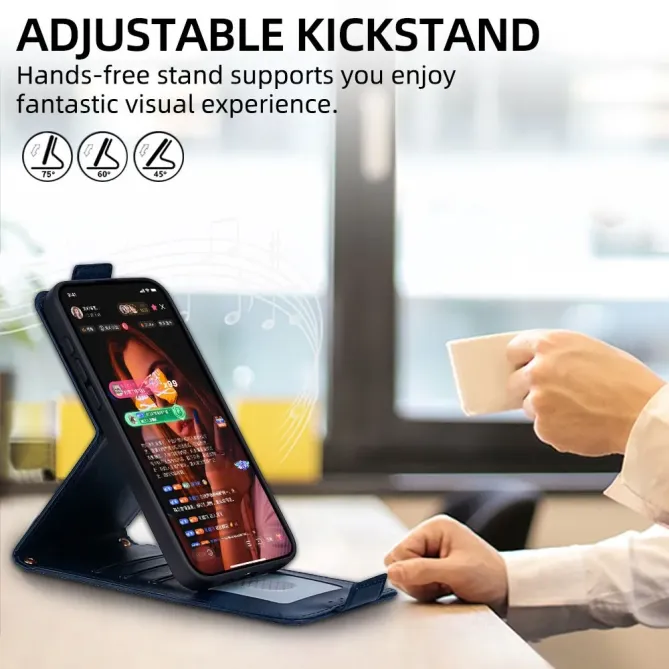 Housse à clapet vertical iPhone 17 Pro Simili Cuir avec Bandoulière et