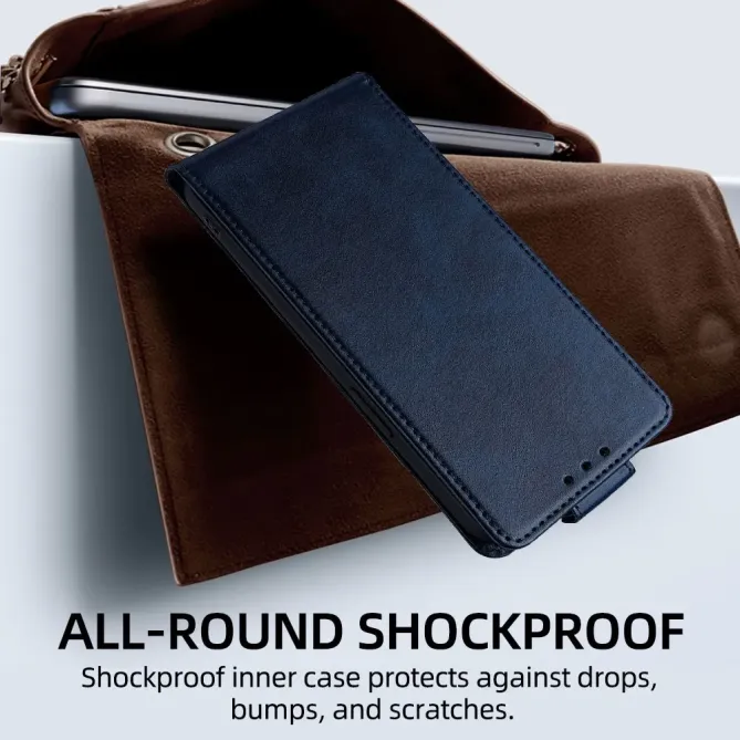 Housse à clapet vertical iPhone 17 Pro Simili Cuir avec Bandoulière et