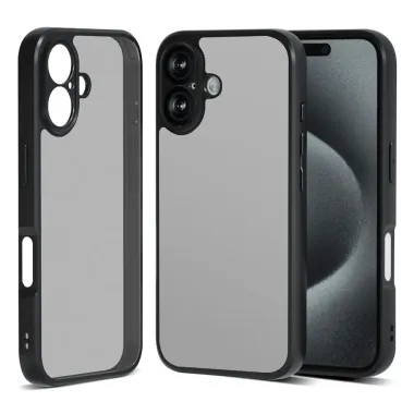 Coque iPhone 16 Plus Transparente Noire Mate