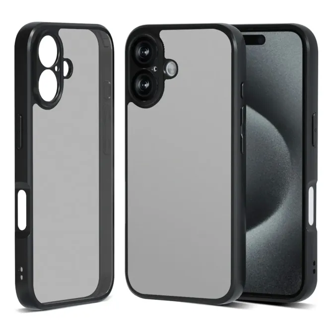 Coque iPhone 16 Plus Transparente Noire Mate