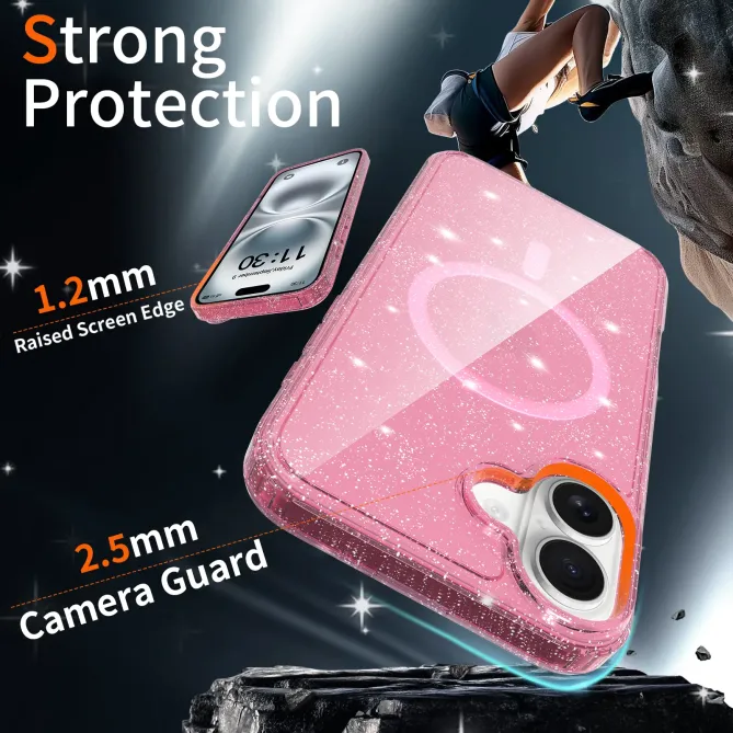 Coque iPhone 16 Plus MagSafe scintillante transparente | STARDUST