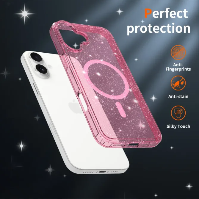Coque iPhone 16 Plus MagSafe scintillante transparente | STARDUST