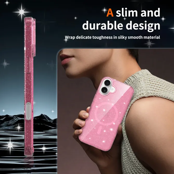 Coque iPhone 16 Plus MagSafe scintillante transparente | STARDUST