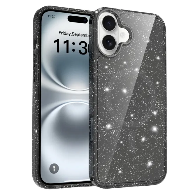Coque iPhone 16 Plus MagSafe scintillante transparente | STARDUST