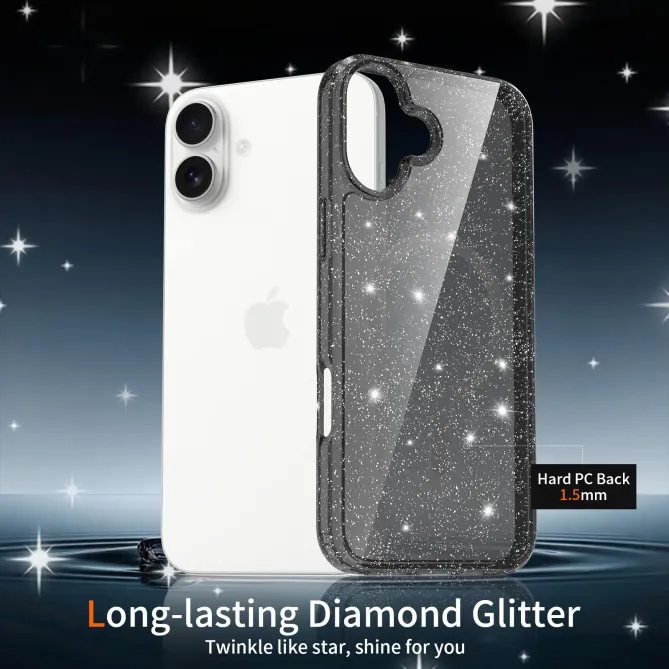 Coque iPhone 16 Plus MagSafe scintillante transparente | STARDUST