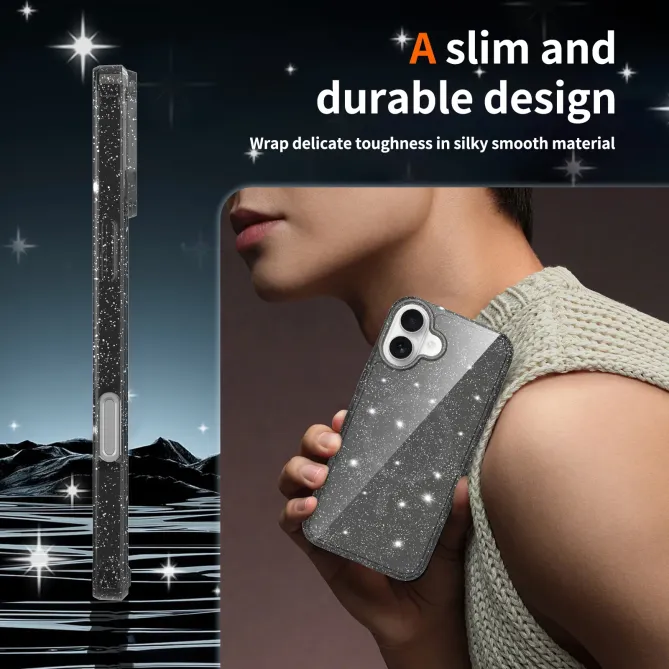 Coque iPhone 16 Plus MagSafe scintillante transparente | STARDUST