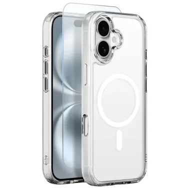 Coque iPhone 16 Plus Magnétique Transparente avec Verre Trempé