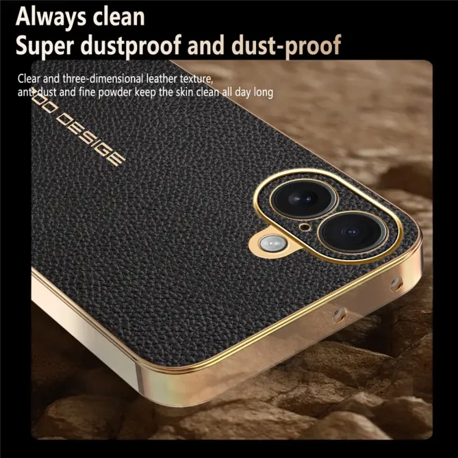 Coque iPhone 16 Plus Simili Cuir Grainée | VENDÔME