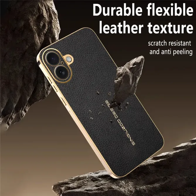 Coque iPhone 16 Plus Simili Cuir Grainée | VENDÔME