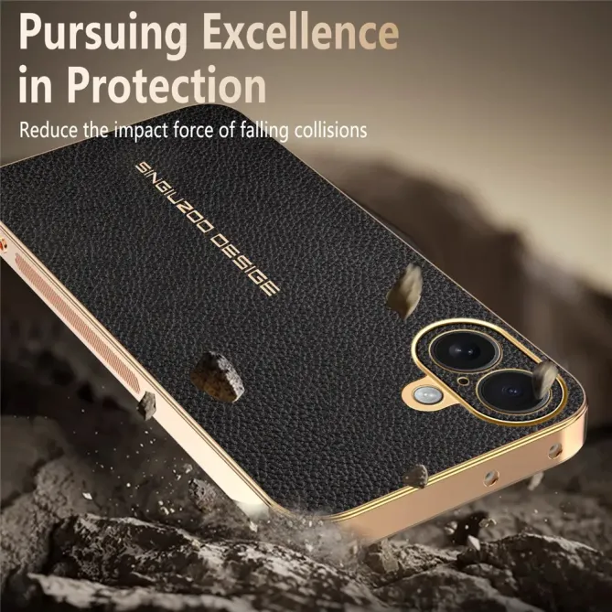 Coque iPhone 16 Plus Simili Cuir Grainée | VENDÔME