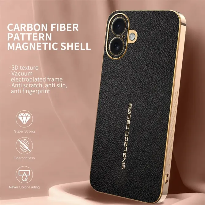 Coque iPhone 16 Plus Simili Cuir Grainée | VENDÔME