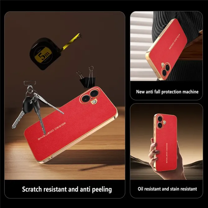 Coque iPhone 16 Plus Simili Cuir Grainée | VENDÔME