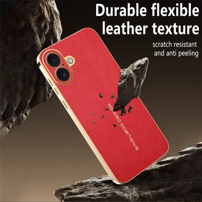 Coque iPhone 16 Plus Simili Cuir Grainée | VENDÔME
