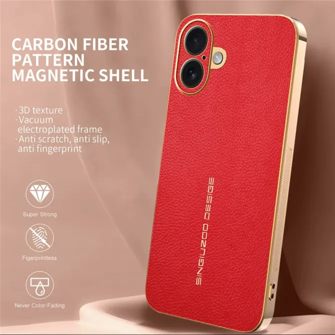 Coque iPhone 16 Plus Simili Cuir Grainée | VENDÔME