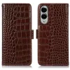 Housse Samsung Galaxy S25 Edge cuir véritable aspect croco