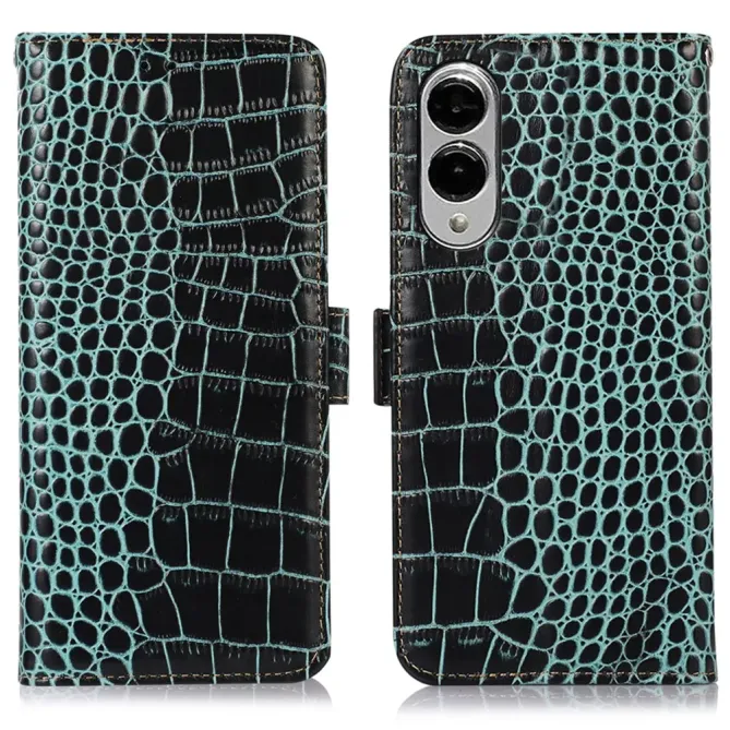 Housse Samsung Galaxy S25 Edge cuir véritable aspect croco