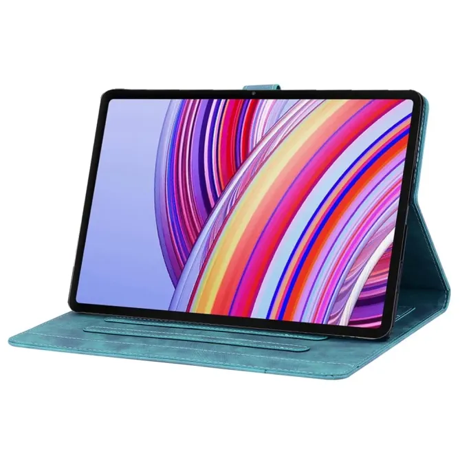 Housse Xiaomi Redmi Pad 2 Pro Fleurs et Chat avec Porte-stylet