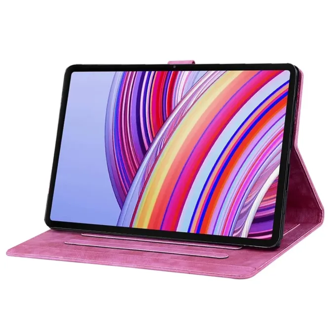 Housse Xiaomi Redmi Pad 2 Pro Fleurs et Chat avec Porte-stylet