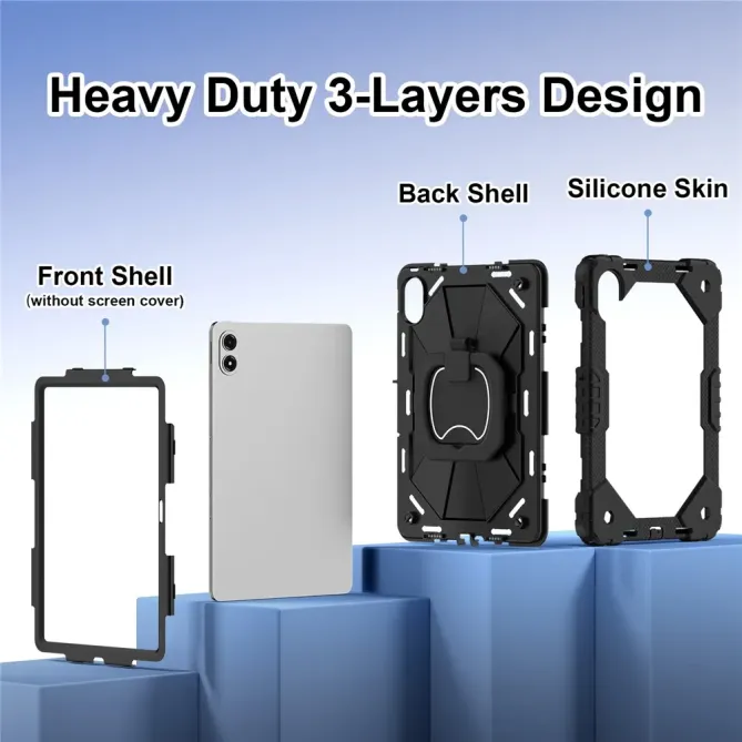 Coque Xiaomi Redmi Pad 2 Pro Renforcée avec Support Rotatif et Bandoul