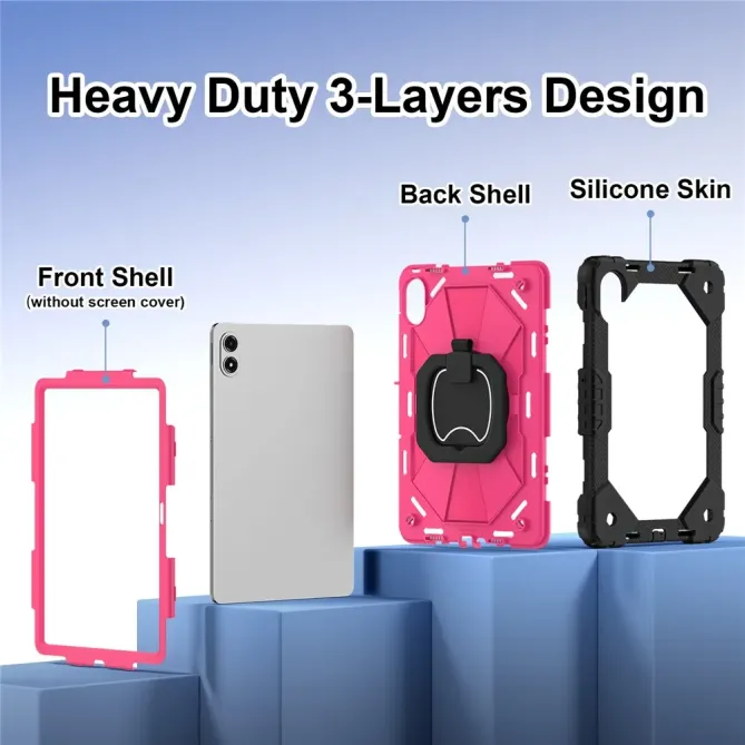 Coque Xiaomi Redmi Pad 2 Pro Renforcée avec Support Rotatif et Bandoul