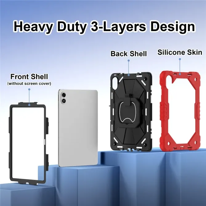 Coque Xiaomi Redmi Pad 2 Pro Renforcée avec Support Rotatif et Bandoul