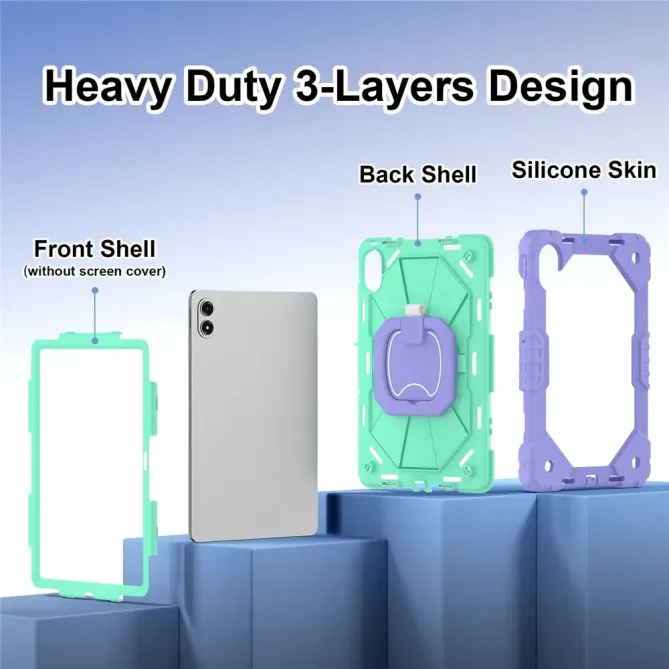 Coque Xiaomi Redmi Pad 2 Pro Renforcée avec Support Rotatif et Bandoul