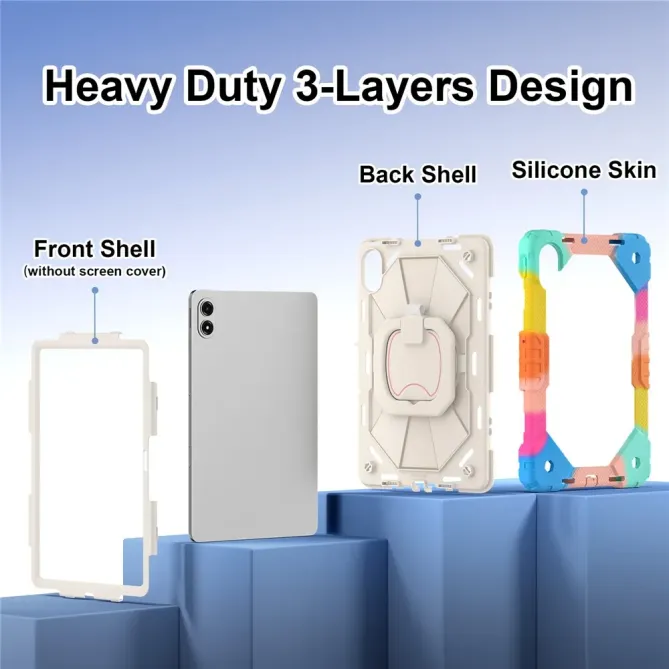 Coque Xiaomi Redmi Pad 2 Pro Renforcée avec Support Rotatif et Bandoul