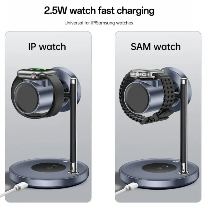 Station de Charge Sans Fil 25W Qi2.2 avec Ventilateur
