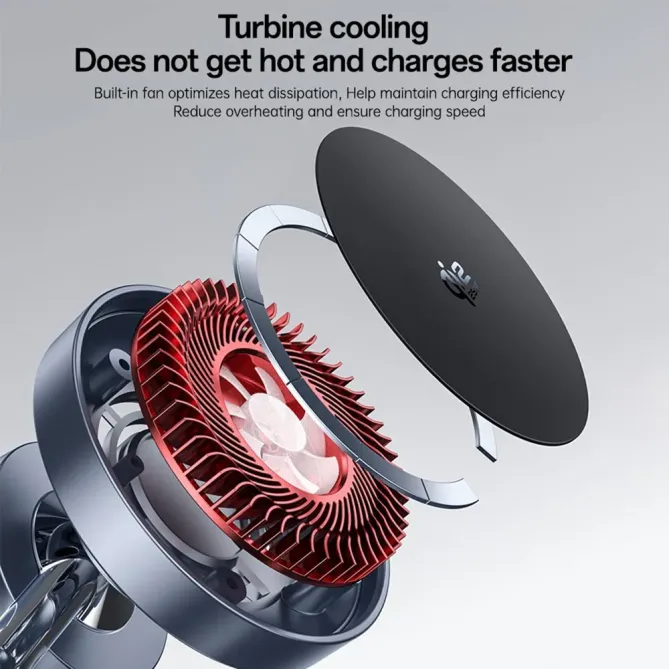 Station de Charge Sans Fil 25W Qi2.2 avec Ventilateur