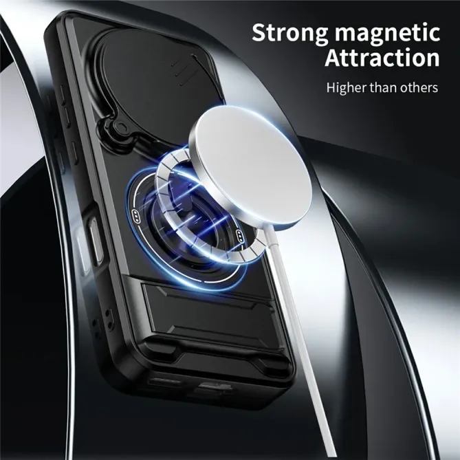 Coque Honor Magic 8 Pro avec Anneau Support et Cache Caméra Coulissant