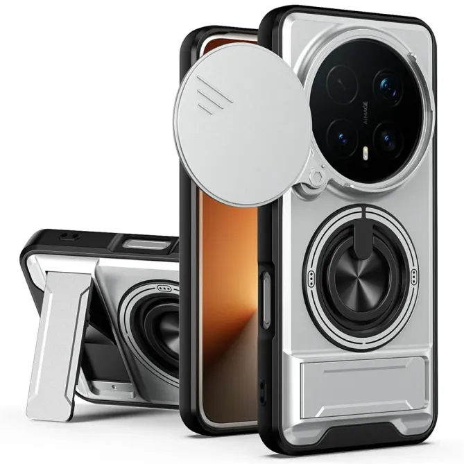 Coque Honor Magic 8 Pro avec Anneau Support et Cache Caméra Coulissant