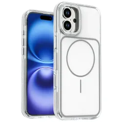 Coque iPhone 16 Plus compatible MagSafe bi-ton transparente