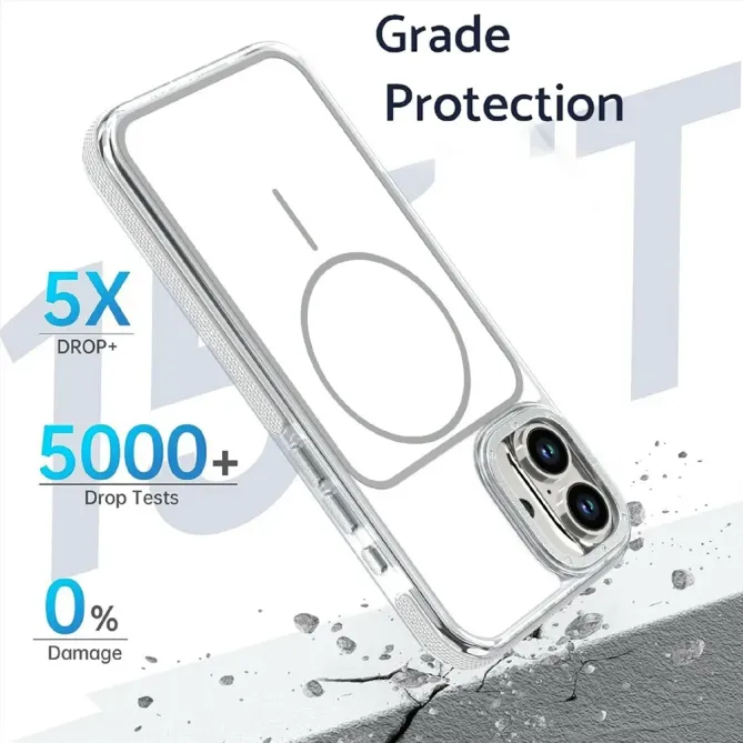 Coque iPhone 16 Plus compatible MagSafe bi-ton transparente