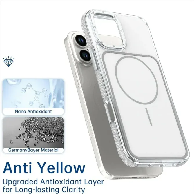 Coque iPhone 16 Plus compatible MagSafe bi-ton transparente