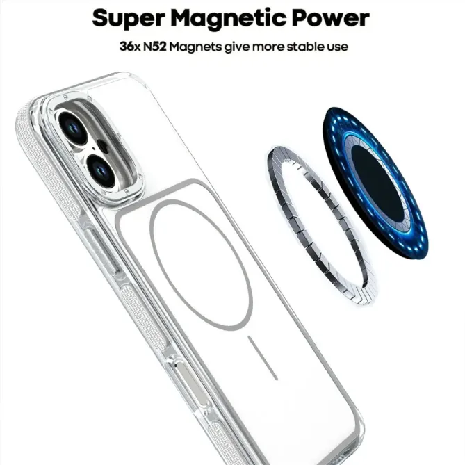 Coque iPhone 16 Plus compatible MagSafe bi-ton transparente