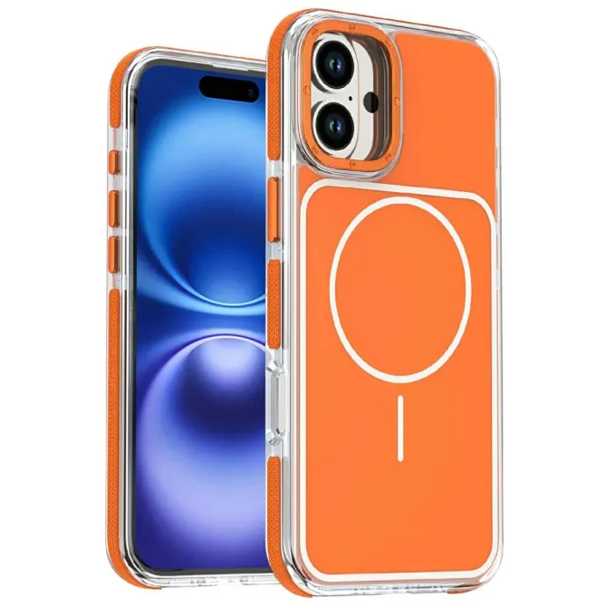 Coque iPhone 16 Plus compatible MagSafe bi-ton transparente