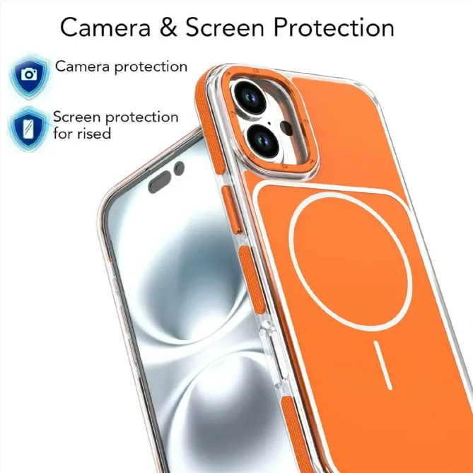 Coque iPhone 16 Plus compatible MagSafe bi-ton transparente