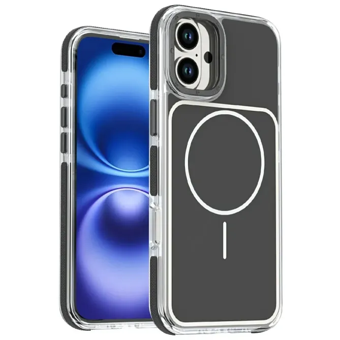 Coque iPhone 16 Plus compatible MagSafe bi-ton transparente