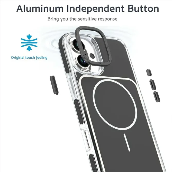 Coque iPhone 16 Plus compatible MagSafe bi-ton transparente