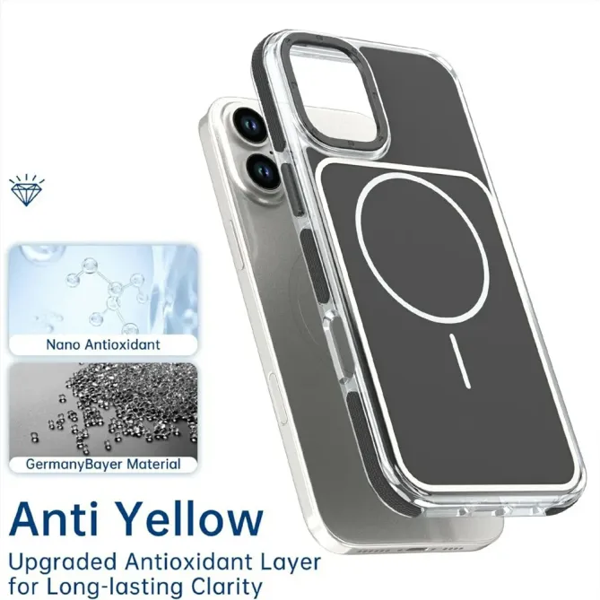 Coque iPhone 16 Plus compatible MagSafe bi-ton transparente
