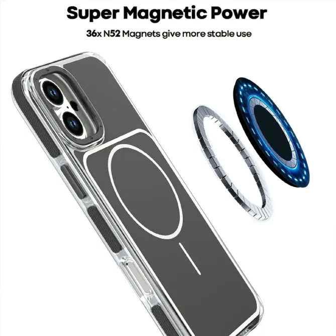 Coque iPhone 16 Plus compatible MagSafe bi-ton transparente