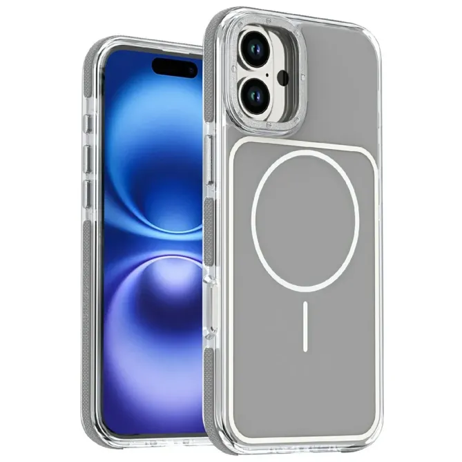 Coque iPhone 16 Plus compatible MagSafe bi-ton transparente