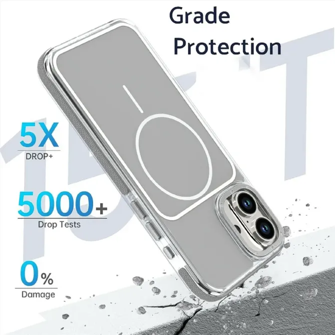 Coque iPhone 16 Plus compatible MagSafe bi-ton transparente