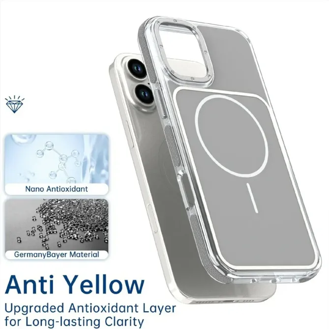 Coque iPhone 16 Plus compatible MagSafe bi-ton transparente