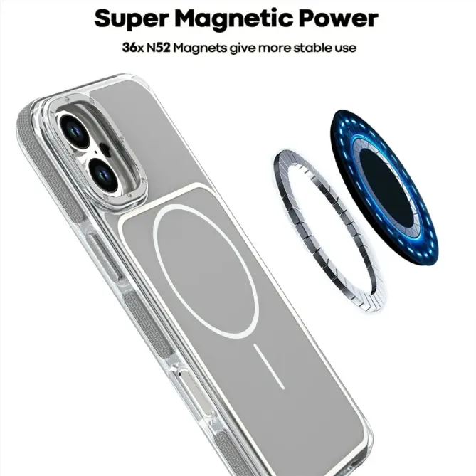 Coque iPhone 16 Plus compatible MagSafe bi-ton transparente