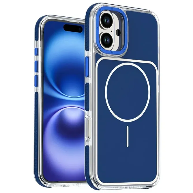 Coque iPhone 16 Plus compatible MagSafe bi-ton transparente