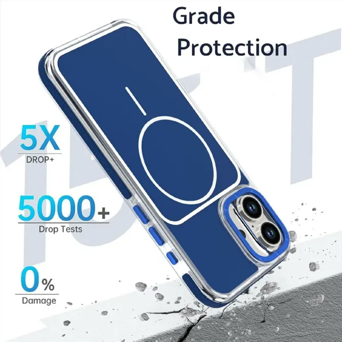 Coque iPhone 16 Plus compatible MagSafe bi-ton transparente