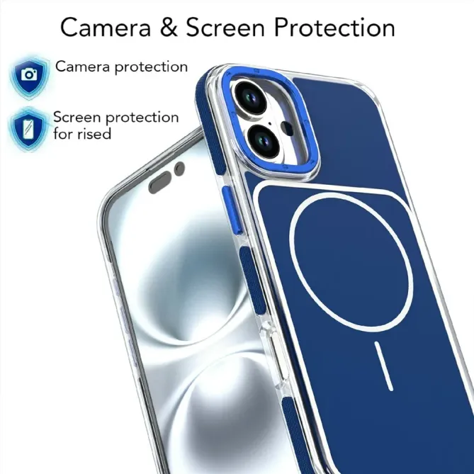 Coque iPhone 16 Plus compatible MagSafe bi-ton transparente