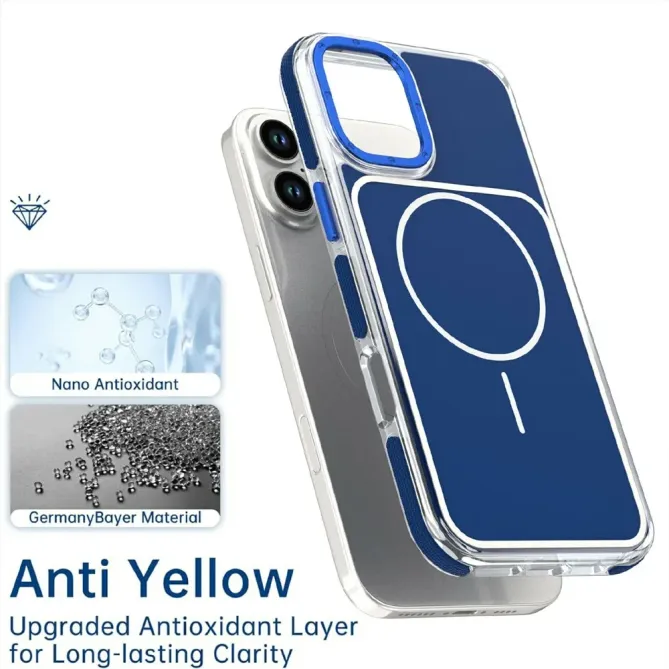 Coque iPhone 16 Plus compatible MagSafe bi-ton transparente