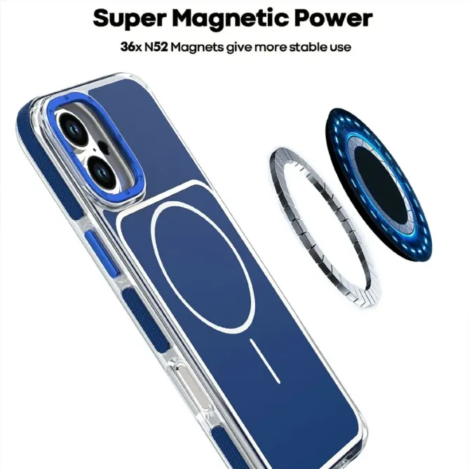 Coque iPhone 16 Plus compatible MagSafe bi-ton transparente